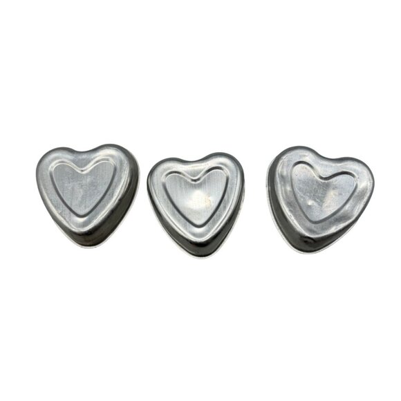 Set Of 3 Heart-Shaped Aluminum Baking Molds For Cakes & Pastries cookie cakes - Picture 1 of 5